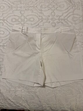 Talbots Women's White Cotton Blend Shorts